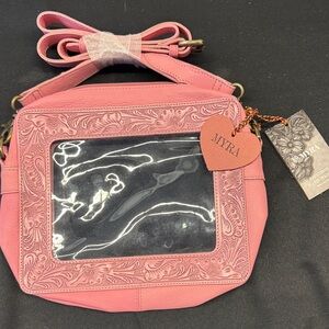 Myra Bag Pink Embossed Crossbody